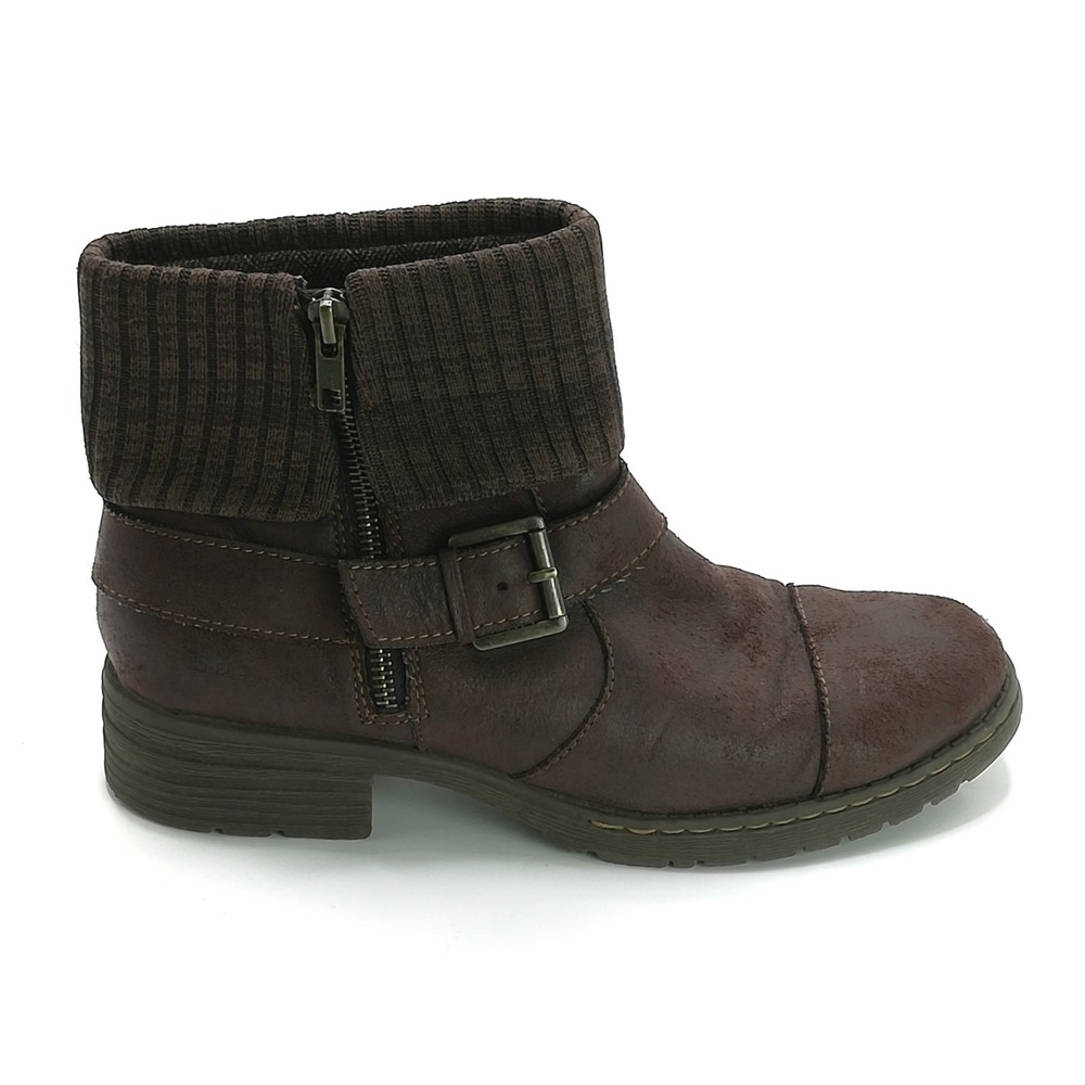 Born Concept BOC Boots Womens Shoes Bootie Nisida Cuffed Ankle Brown Faux 8.5